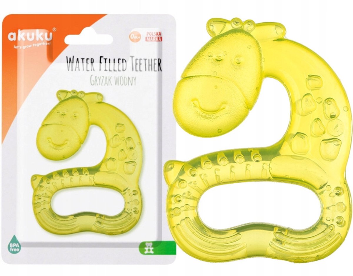 Akuku | waterbijtring | giraf | geel | 3 m+ 3+ m